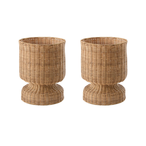 Vase à fleur en rotin rustique de taille moyenne naturel Vase à urne en rotin Pots de fleurs Décoration vintage pour la maison Hôtel du Vietnam - Product Image 5