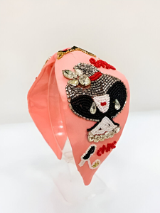 Accesorios para el Cabello de Primera Calidad para Mujeres y Niñas, Hermosas Diademas de Algodón Hechas a Mano con Nudo Cruzado en Color Rosa - Product Image 5