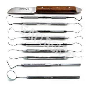 Juego de Instrumentos para Higienista Dental de Acero Inoxidable, Kit de 10 Herramientas con Casete de Esterilización, Manual, Alta Calidad de Fábrica - Product Image 2