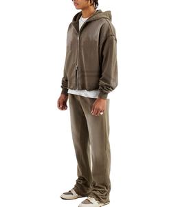 ชุดวอร์มวินเทจปี 2026 เสื้อฮู้ดดี้และกางเกงขาสั้นผู้ชาย ชุดสเวตสูทลายฟอกสี ชุดแทรคสูท สกรีนลายตามสั่ง ผลิตตามแบบ OEM ชุดแทรคสูทแบบมีเชือกผูกสำหรับฤดูหนาว - Product Image 6