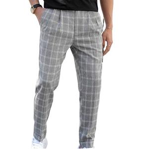 Pantalon habillé sur mesure pour hommes en tissu de coton élégant pantalon droit de robe de bureau décontracté d'affaires pour hommes de vente en ligne - Product Image 3