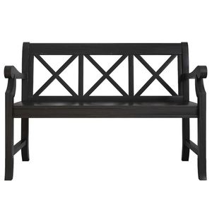 Classic Design Black Wooden <b>Bench</b> <b>Indoor</b> and Outdoor Furniture for Home Living Room Outdoor Garden Storage <b>Bench</b> Made in India - Product Image 1
