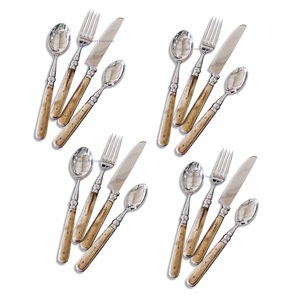 Top vendeur ensemble de couverts en acier inoxydable poignée en os naturel pour la maison et l'hôtel vaisselle de table ensemble de couverts en argent - Product Image 5