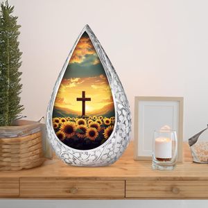 Sunflower Series Teardrop Cremation Urn for Ashes Adult Size Urn with 4 Matching Keepsake Urns <b>Funeral</b> <b>Supplies</b> - Product Image 3