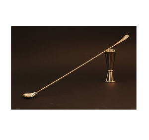 Mélangeur en laiton agitateur à cocktail cuillère longue poignée torsadée brillant poli quantité en vrac fournisseur au prix le plus bas - Product Image 1