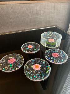 Sous-verres décoratifs de luxe faits à la main en résine, personnalisables, colorés, carrés, pour table, tapis de cuisine, durables, taille sur mesure, les meilleurs - Product Image 2