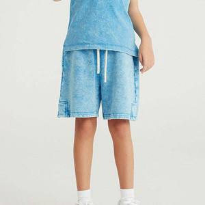 French Terry Streetwear Deportes Entrenamiento Algodón Sudor Lavado con ácido Pantalones cortos Logotipo personalizado de alta calidad/Diseño ODM/OEM Hecho en fábrica - Product Image 2