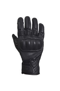 Gant de moto avec protection des articulations en cuir de vachette véritable perforé/lisse doublure intérieure en polaire pour les doigts. - Product Image 2