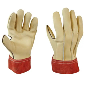ถุงมือเชื่อมหนังวัวแบบแยกลายหนังแบบพรีเมี่ยมป้องกันความร้อนจากประกายไฟการป้องกันมืออุตสาหกรรมการใช้งานอย่างปลอดภัย - Product Image 5