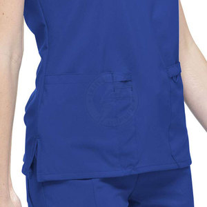 Custom Design Outdoor Use Women Mock Wrap <b>Tops</b> Solid Color Comfortable Women <b>Scrub</b> Mock Wrap <b>Tops</b> - Product Image 6