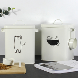 Conteneur de stockage d'aliments pour animaux de compagnie portable, mignon et durable, 6,0 L, hermétique, résistant à l'humidité, avec tasse à mesurer, style solide, étanche, en plastique - Product Image 3