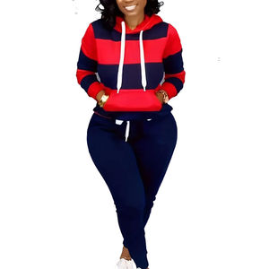 Grossiste de premier plan, ensembles de survêtement à capuche en coton 100% uni, décontractés et respirants pour femmes, personnalisés - Product Image 5