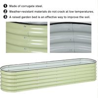 Kit de Jardinière Surélevée Ovale en Métal Galvanisé et Acier Inoxydable Thermolaqué pour Vente en Gros, Grande Jardinière Facile à Assembler pour la Maison