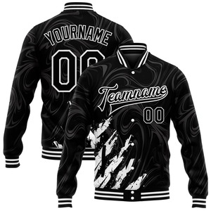 Vente en gros dans l'industrie directe de bombardiers décontractés hiver personnalisés blanc Kelly vert-orange veste bicolore Varsity Letterman - Product Image 4