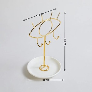 Soporte de joyería de diseño rosa para pendientes, collares, anillos, organizador floral elegante para tocador y decoración de regalo - Product Image 3