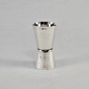 Double doseur en acier inoxydable avec sphère en bois de noyer - Outil de bar moderne du milieu du siècle - 1 oz 2 oz pour hôtels, bars, décoration intérieure - Product Image 2