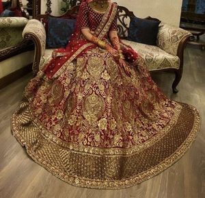 LATEST DESIGNER & BEAUTIFUL EMBROIDERY ON <b>BLOUSE</b> WITH LEHENGA DRESS Embellished WITH CRYSTAL GLASS BEADS,STONE,DABKA work @ 2023 - Product Image 1