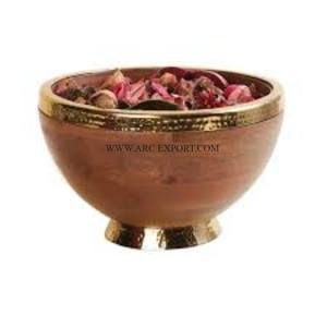 Cuencos decorativos para mesa de artículos de fiesta de boda, Juego de 2 cuencos para mezclar alimentos hechos a mano de Color marrón oscuro, cuencos para servir comida - Product Image 2