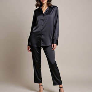 Conjuntos de pijamas de otoño con tirantes finos para mujer, ropa de dormir de seda satinada para el hogar, ropa informal de manga larga, conjuntos de pijamas de dormir suaves - Product Image 2