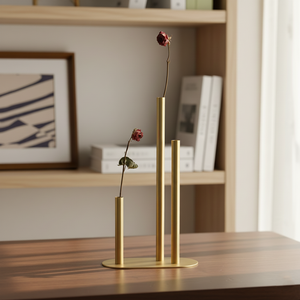 แจกันโลหะแบบ3หลอดสไตล์บ้านไร่ที่วางตาทำด้วยมือของขวัญแต่งงานของขวัญส่งออก - Product Image 1