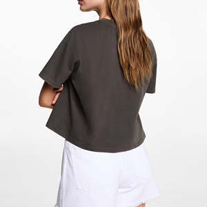 Premium Quality Wholesale Women <b>Crop</b> <b>Top</b> T Shirts Spandex Cotton Short Sleeve Breathable T Shirts Casual - Product Image 6