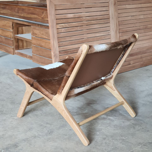 เก้าอี้ขี้เกียจหนังแพะแท้สำหรับห้องนั่งเล่นเฟอร์นิเจอร์ในบ้านและอพาร์ตเมนต์ - Product Image 5