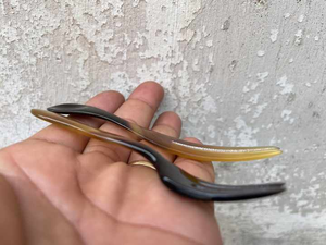 Ensemble de couverts en corne indienne, poli, corne naturelle, ustensiles de table, cuillères de service, écologiques, design personnalisé, haute qualité - Product Image 3