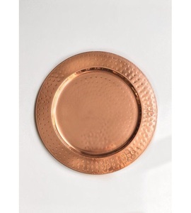 Plato de Presentación de Cobre Martillado a Granel, Platos Base Rústicos de Metal para Cena, Bandeja de Servicio Premium Hecha a Mano para Bodas y Eventos de Hotel - Product Image 6