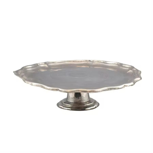 Metal Round Shape Aluminium <b>Cake</b> <b>Stand</b> With Base High Quality Decorated Silver Finishing Unique Style Metal <b>Cake</b> <b>Stands</b> <b>SET</b> of 2 - Product Image 6