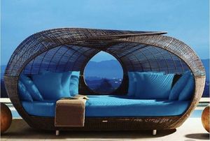 Ensemble de canapés de luxe en aluminium pour patio, mobilier de jardin nid d'oiseau pour complexe hôtelier, canapé lounge pour villa - Product Image 4