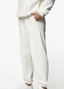 Vente chaude établi décontracté Fit Jogger de blanc coton polaire doux au toucher tissu vêtements de sport pantalons de survêtement femmes pantalons et pantalons - Product Image 3