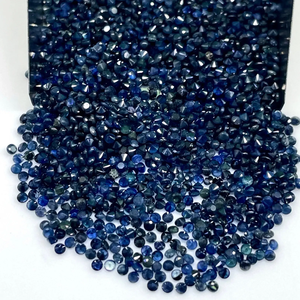 Lote de Piedras Preciosas Sueltas de Zafiro Azul Natural, Calidad Certificada AAA+, Corte Redondo de 1.6mm, Calibradas, Gem239 - Product Image 1