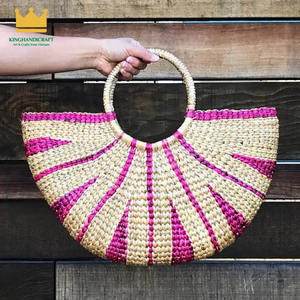 Pour les femmes nouvelle tendance produits chauds jonc de mer jacinthe d'eau sacs à main sacs faits à la main sac de paille réutilisable sac à provisions - Product Image 5