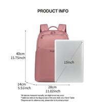Sac à dos pour ordinateur portable en nylon imperméable pour femme, léger et grande capacité, idéal pour les trajets quotidiens et les voyages, avec organisation multi-poches