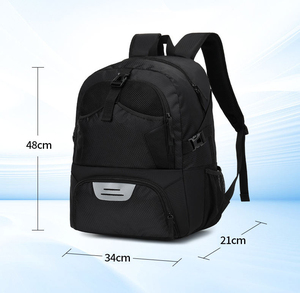 Bolsa de pelota para equipo de malla de baloncesto de alta resistencia con correa para el hombro con bolsillos frontales para accesorios deportivos de entrenamiento - Product Image 5