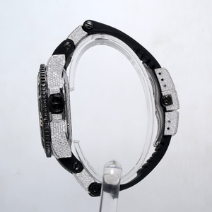 Trending Luxury Analog Dial Reloj para hombre con correa de silicona negra de 41mm y ventana de vidrio hecho a medida para uso comercial - Product Image 3