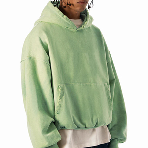 Sweat à capuche personnalisé délavé à l'acide pour hommes échantillon Streetwear brodé impression design graphique logo OEM Vintage délavé à l'acide sweat à capuche - Product Image 5