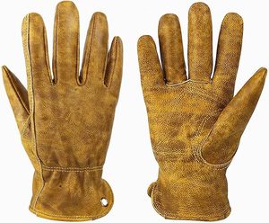 Guantes de trabajo de cuero resistente, guantes de trabajo de jardín de cuero de vaca de seguridad para hombres/mujeres - Product Image 1