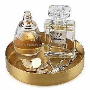 Bandeja redonda dorada multifuncional para el hogar, mango de metal Simple y moderno - Product Image 6