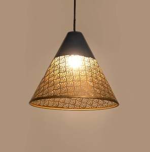 Lampe suspendue tissée à la main de luxe fabriquée en jute et métal pour la décoration intérieure - Product Image 3