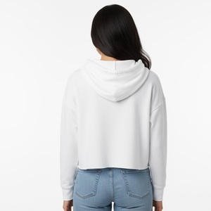 Sudadera con capucha corta frontal y cremallera de Invierno para mujer OEM proveedor de fábrica al por mayor hecho a medida 100% algodón polar ropa de calle informal - Product Image 2