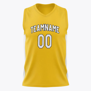 Personalized Basketball Jerseys Yellow & <b>White</b> <b>Panels</b> Custom Team Uniforms with Name & Number OEM Custom Print Team Sportswear - Product Image 2