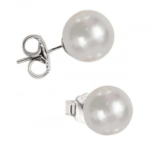 14mm Set di orecchini in argento Sterling con perla acrilica 3 paia di orecchini di perle eleganti con chiusura a farfalla - Product Image 1