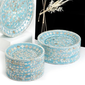 ของประดับตกแต่งคุณภาพสูงทำมือกลมแม่ของ Peal Inlay ยืนเค้กทำในเวียดนาม - Product Image 2