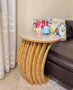 Mesa de centro paramétrica contemporánea Kalatri, Diseño paramétrico único, características ligeras lavables para decoración moderna de oficina en casa - Product Image 1