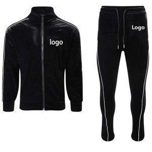Conjunto de 2 piezas para correr, ropa lisa con logotipo personalizado, algodón, cremallera, chándal para hombre, venta al por mayor, ropa deportiva, chándales de entrenamiento informales 2025 - Product Image 5