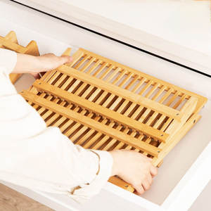 Estante para platos de bambú ajustable, producto de utensilios - Product Image 3