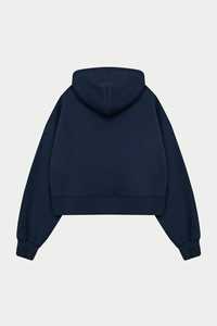 Wholesale Custom <b>Navy</b> <b>Women's</b> Cropped Zip Through Hoodie Anti-Wrinkle And Breathable Hoodies For <b>Woman</b> Workout Gym Zip Up Hoodie - Product Image 6