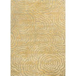 Alfombras Aurelia Gold de Lana y Viscosa Hechas a Mano, Rectangulares de 4m, Diseño Abstracto para Hogar y Dormitorio, Felpa de 10mm de Grosor, Tra-15052 - Product Image 1