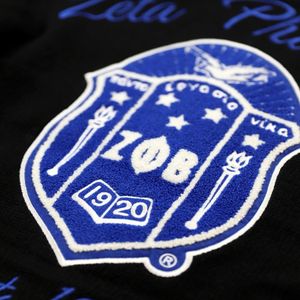 Suéter Cárdigan de Invierno al por Mayor para Hermandad, Zeta Phi Beta, Negro, Tejido, Bordado Personalizado en la Parte Delantera, Lana/Cachemira, Ropa de Estilo Griego - Product Image 6